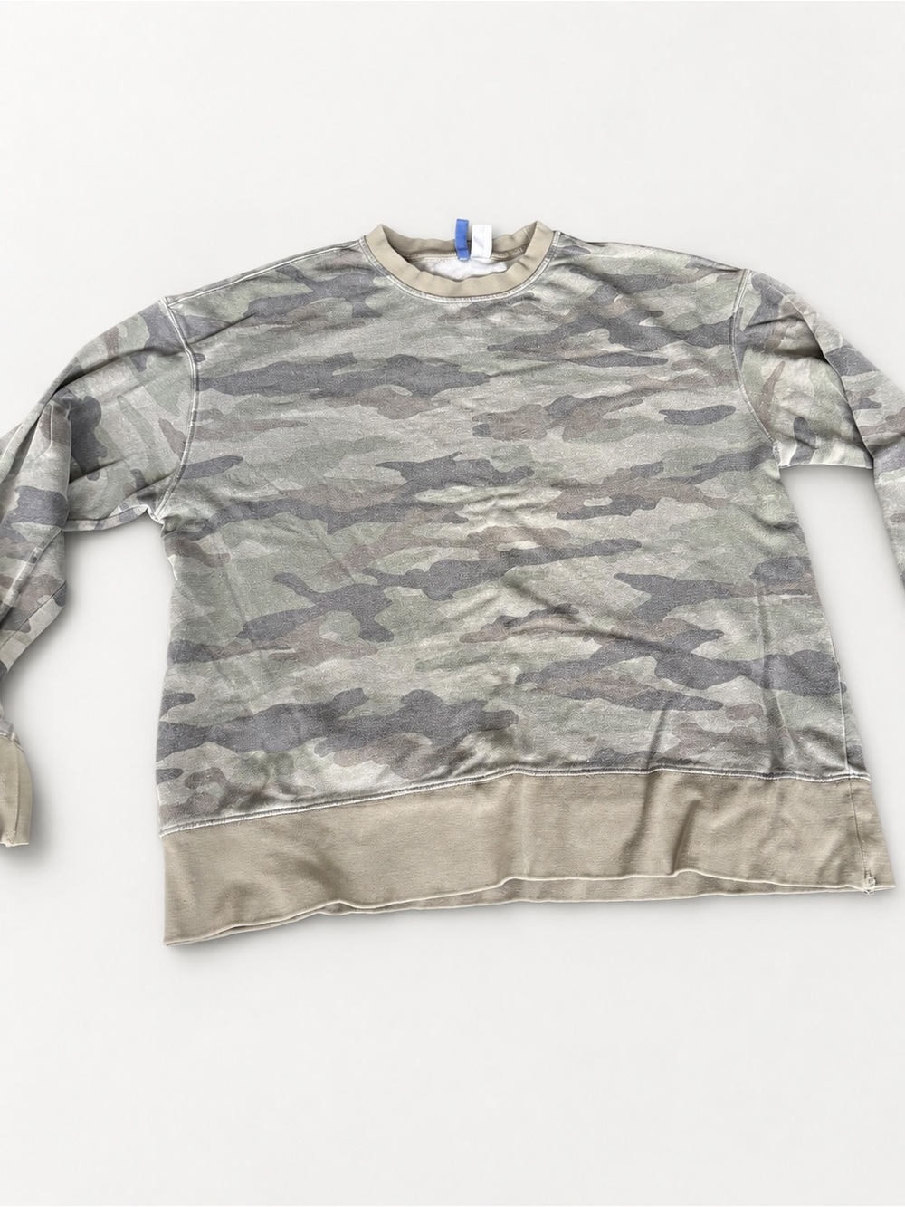 H&M Men's Camo Crewneck Sweater in Olive and Gray